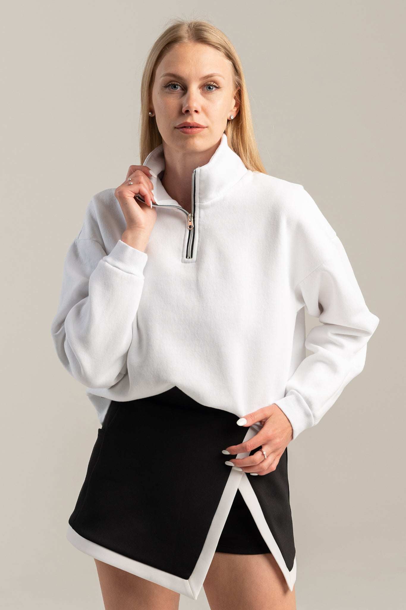 Zip Polo Sweat Elite White